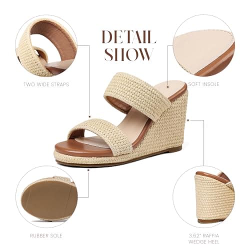 Mikarka Women's Comfortable Slip-On Wedge Sandals