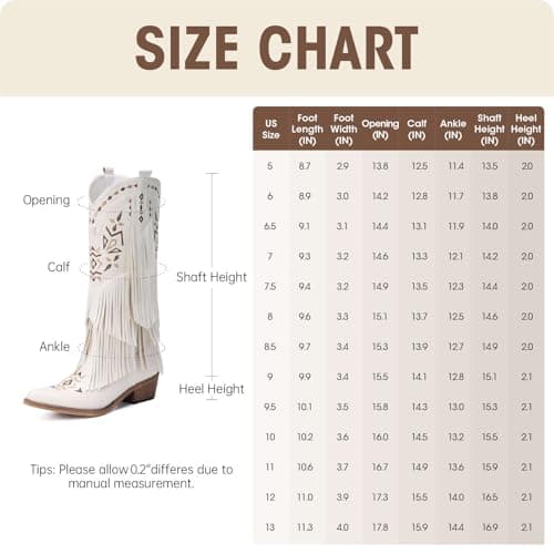Bybmorto Women's Fringe Knee High Cowboy Boots with Classic Embroidery