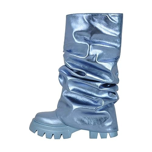 MissHeel Sleek Metallic Platform Booties