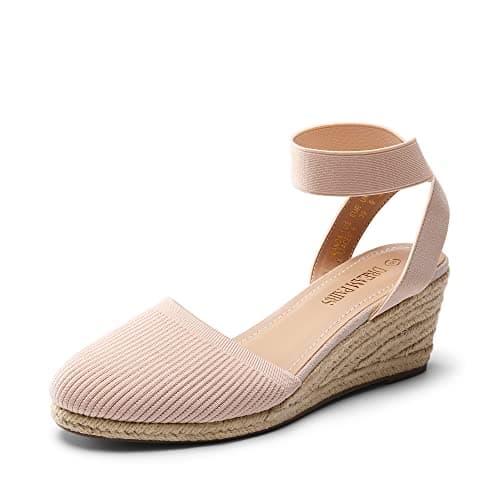 Dream Pairs Women's Elastic Ankle Strap Wedge Sandals