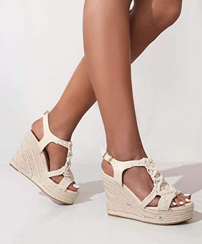 Comfortable Wedge Sandals for Women: RUSAUISE Platform Espadrilles