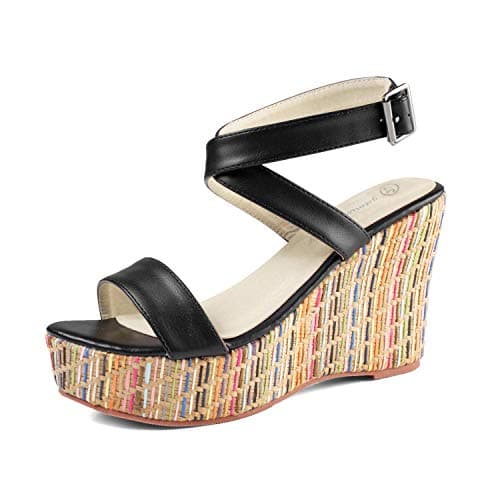 Get More Beauty Women's Pearls Across Top Platform Sandals