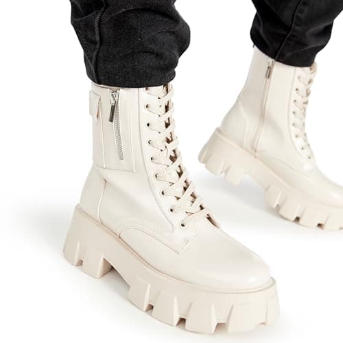 JustFab Women's Lace-Up Ankle Booties - Reverie Platform Boots