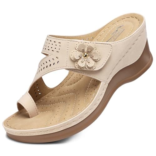 SHIBEVER Women's Comfortable Wedge Sandals - Dressy Summer Casual Low Heels