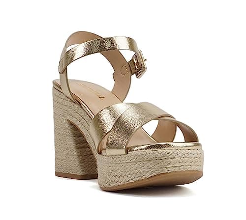 Noble Women's Crisscross Ankle Strap Espadrille Notch Wedge Sandal