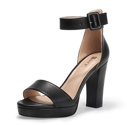 IDIFU Women's Sabrina Platform Heeled Sandals Wedding Party Ankle Strap Shoes
