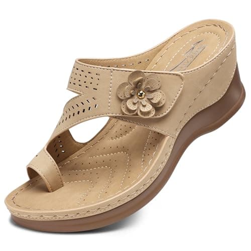 SHIBEVER Women's Comfortable Wedge Sandals - Dressy Summer Casual Low Heels