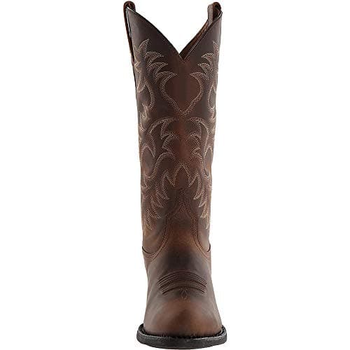 XBKOJBA Western Cowboy Boots for Men - Mid-Calf Embroidered Chunky Heel