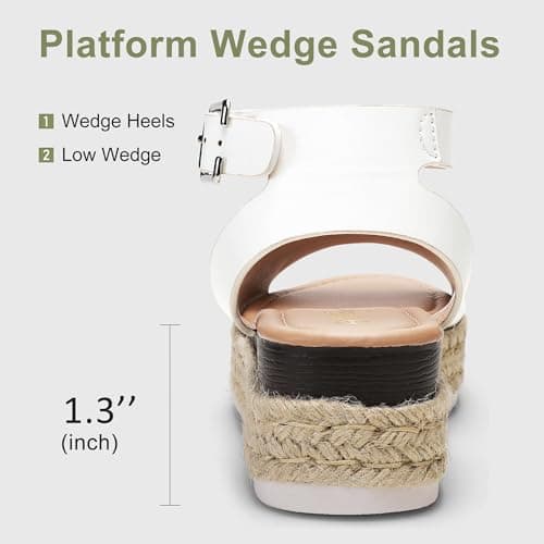 Vepose Women's 400A Platform Wedge Espadrille Sandals with Ankle Strap