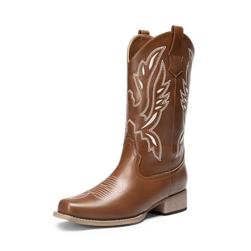 Dream Pairs Women's Embroidered Cowboy Cowgirl Boots for Theme Parties