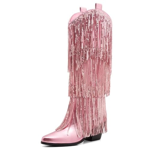 Classic Embroidered ZXHYZLZ Cowgirl Boots for Women Knee High 2" Heel