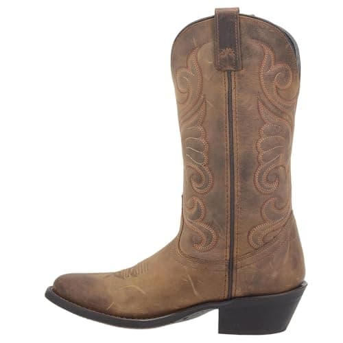 Laredo Bridget Embroidered Brown Mid Calf Casual Boots