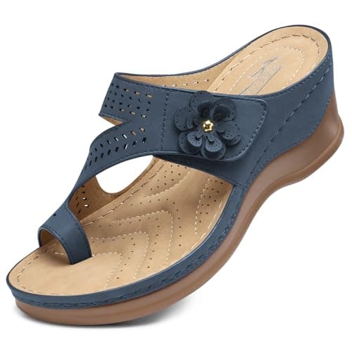 SHIBEVER Women's Comfortable Wedge Sandals - Dressy Summer Casual Low Heels