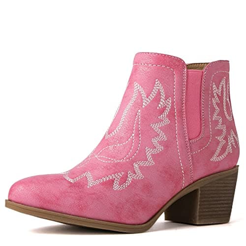 GLOBALWIN Women's Pull-On Ankle Boots Western Cowboy Cowgirl Style