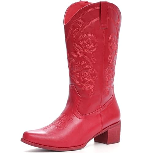 IXU Women's Wide Calf Pointed Toe Western Boots