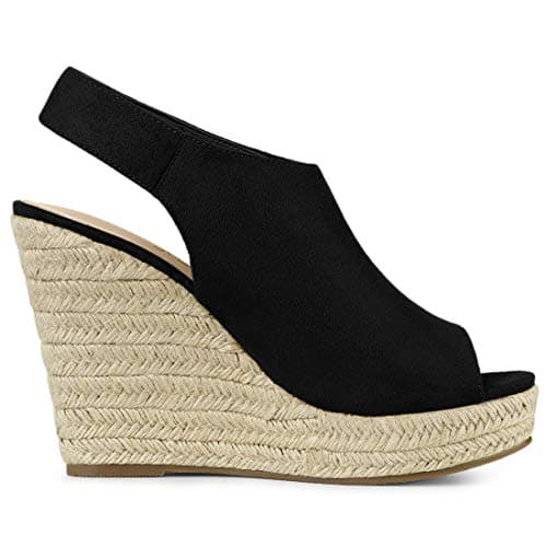 Allegra K Women's Espadrille Platform Heeled Wedge Sandals
