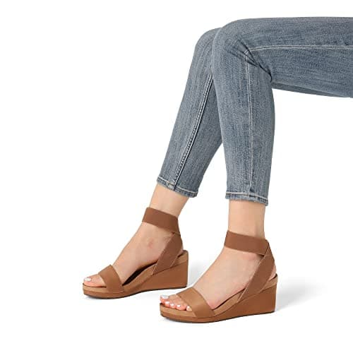Dream Pairs Women's Comfortable Elastic Ankle Strap Platform Wedge Sandals
