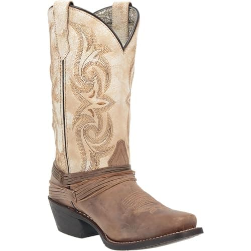 Laredo Women's Myra Embroidered Square Toe Mid Calf Boot - Brown