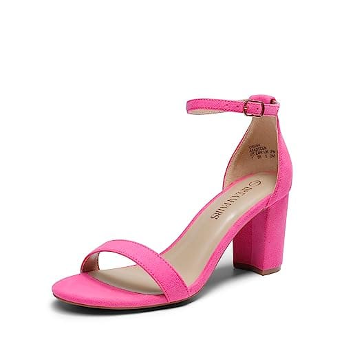 Dream Pairs Women's Chunky Low Heel Sandal Pump