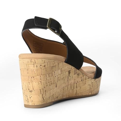 DREAM PAIRS Women's Comfortable Ankle Strap Platform Wedge Sandals
