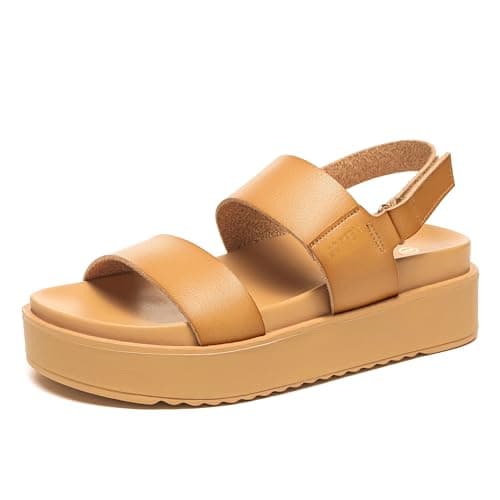 Gorfen Women's Comfortable Open Toe Platform Sandal with Adjustable Strap