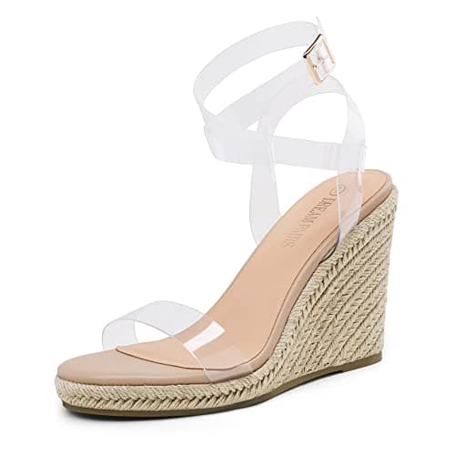 Dream Pairs Women's Dressy Open Toe Espadrille Wedge Sandals with Bucklestrap