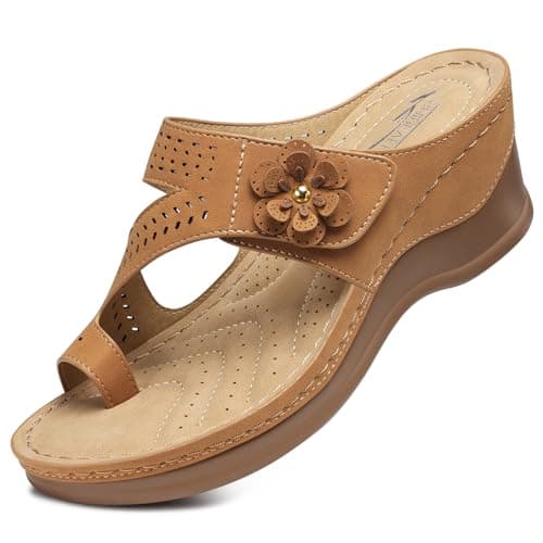 SHIBEVER Women's Comfortable Wedge Sandals - Dressy Summer Casual Low Heels