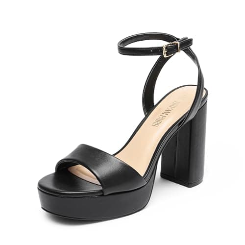 Dream Pairs Chunky Open-Toe Ankle Strap Platform Heels for Women Party Weddings