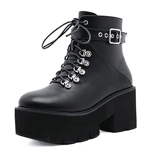 Mikarka Goth Ankle Boots for Women Chunky Heel Platform Motorcycle Riding Boots  
Mikarka Goth Ankle Boots for Women Studded Chain Mid Calf Boots Motorcycle Riding Style  
Mikarka Goth Ankle Boots for Women Zipper Mid Chunky Heel Platform Combat Boot