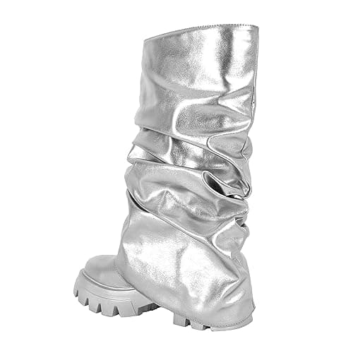 MissHeel Sleek Metallic Platform Booties