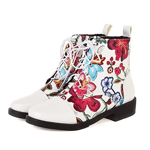 Mikarka Women's Floral Embroidery Ankle Boots