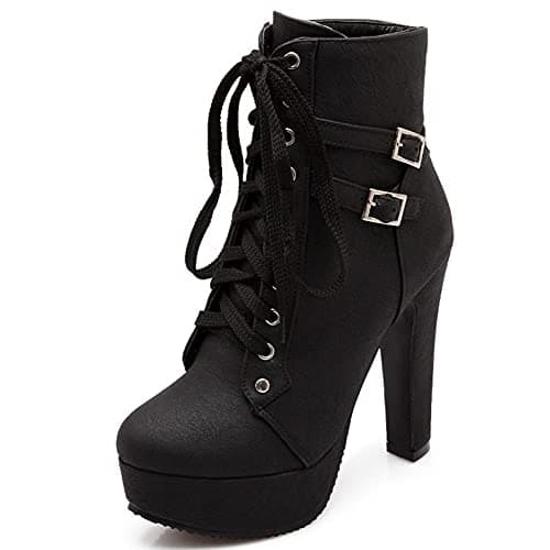 Mikarka Lace Up Ankle Boots for Women
| Round Toe Ankle Buckle Block High Heel Platform Knight Booties
| Mikarka Lace Up Ankle Boots Round Toe Ankle Buckle Block High Heel Platform Knight Booties