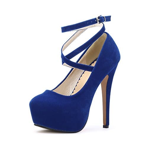 OCHENTA Women's Ankle Strap Platform High Heels Party Pumps