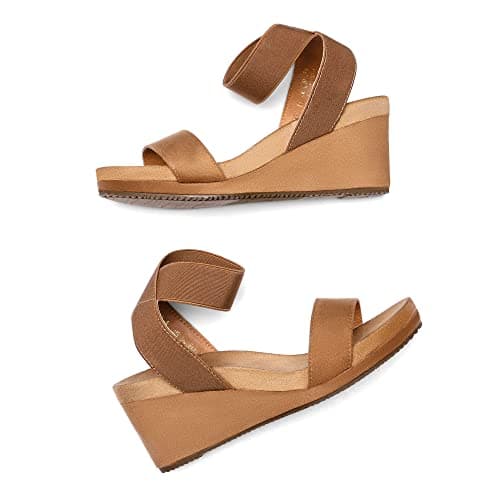 Dream Pairs Women's Comfortable Elastic Ankle Strap Platform Wedge Sandals