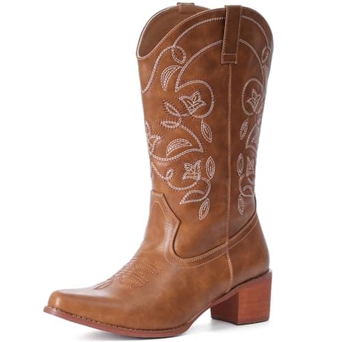 IXU Women's Wide Calf Pointed Toe Western Boots