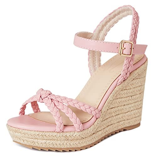 Braided Knot Wedge Espadrille Sandals for Women