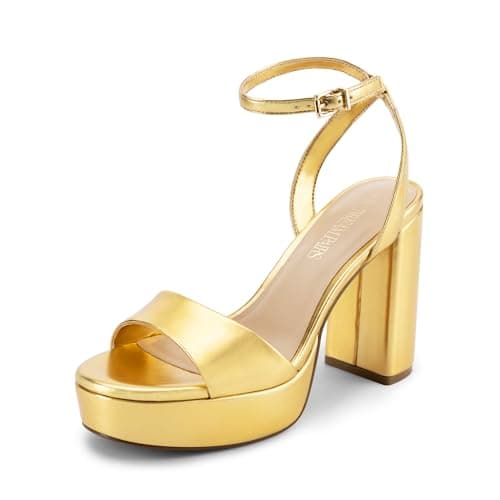Dream Pairs Chunky Open-Toe Ankle Strap Platform Heels for Women Party Weddings