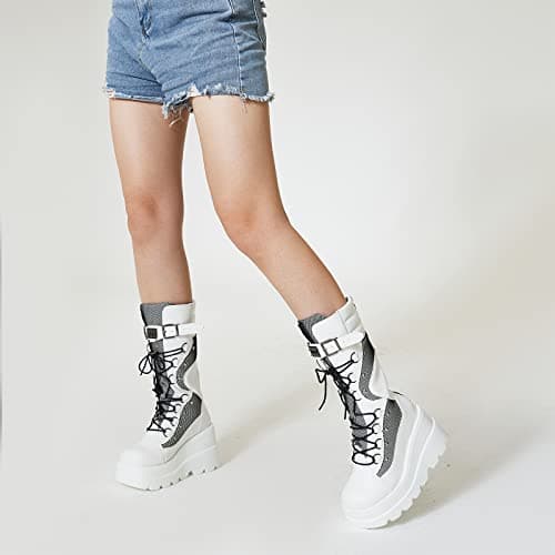 Women's Gothic Platform Combat Boots for Concerts and Festivals