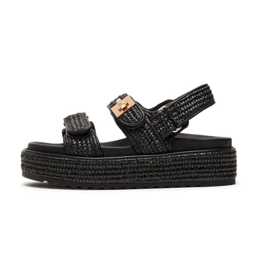 SOVANYOU Raffia Platform Wedge Sandals for Women