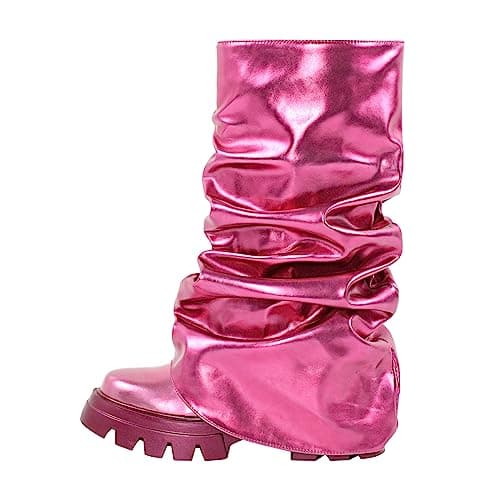 MissHeel Sleek Metallic Platform Booties