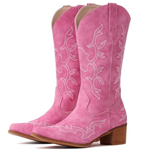 Classical Embroidered Pointy Toe Western Boots for Women