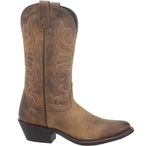 Laredo Bridget Embroidered Brown Mid Calf Casual Boots