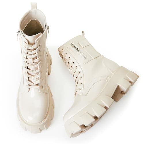 JustFab Women's Lace-Up Ankle Booties - Reverie Platform Boots