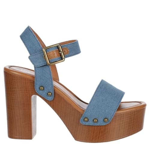 Limelight April Apple Women's Faux Wooden Heeled Platform Sandals