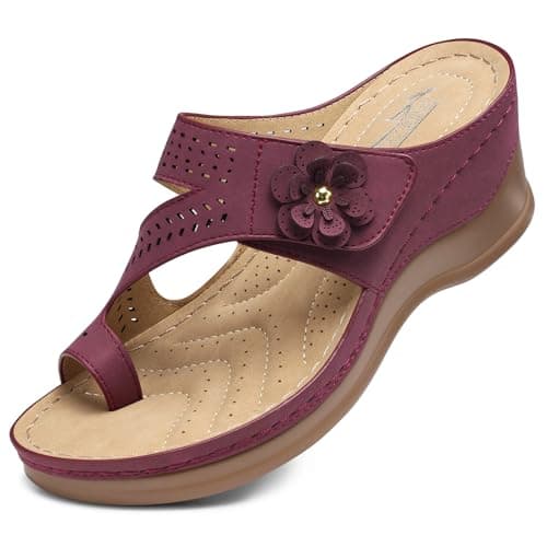 SHIBEVER Women's Comfortable Wedge Sandals - Dressy Summer Casual Low Heels