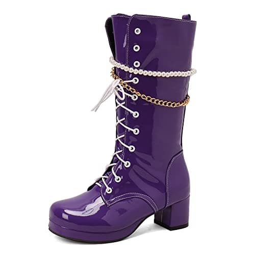 VOMIRA Women's Knee High Platform GoGo Boots with Chunky Heels