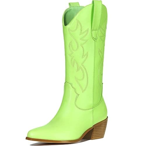 MUCCCUTE Western Cowboy Boots for Women Wide Calf Pointed Toe