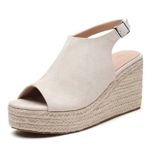 Tilocow Women's Ankle Strap Espadrille Wedges