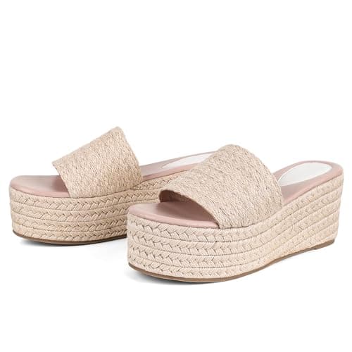 Erocalli Women's Espadrille Flatform Wedge Sandals