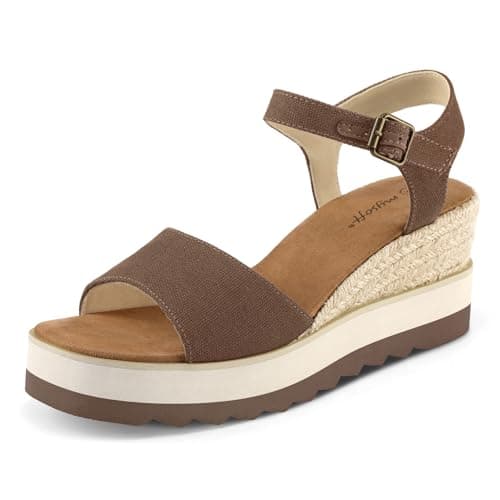 Womens Mysoft Espadrille Wedge Sandals EVA Sole Buckleanych Open Toe